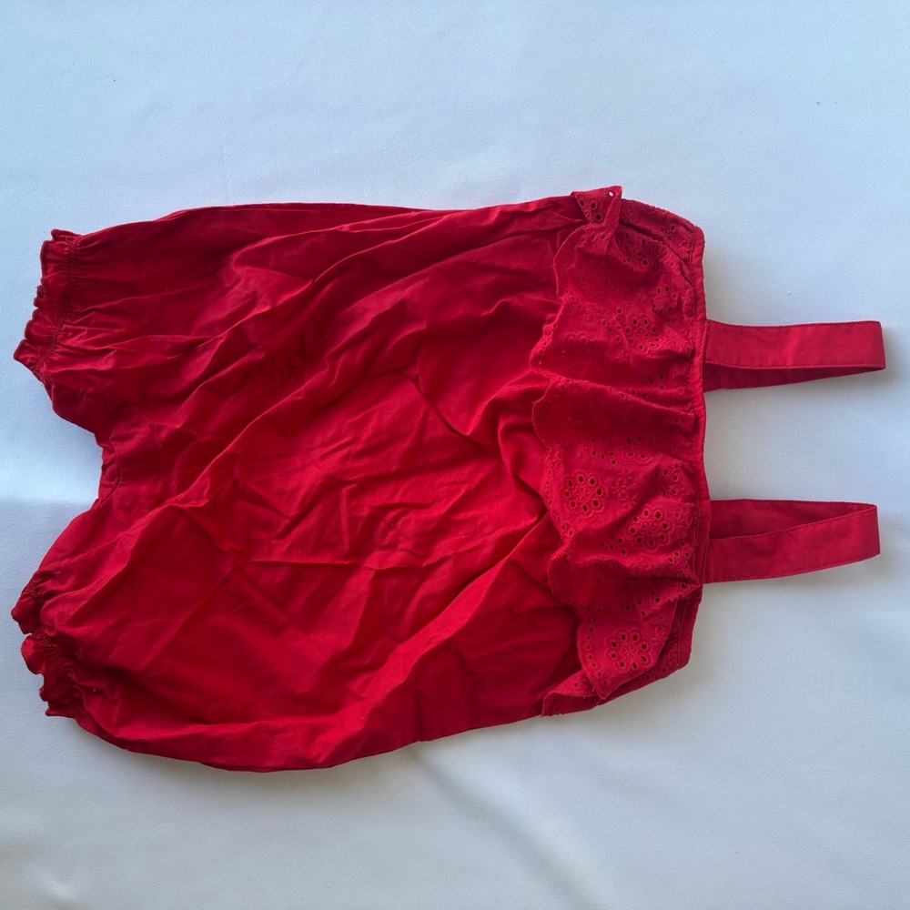 Carter's Red Eyelet Trim Bodysuit